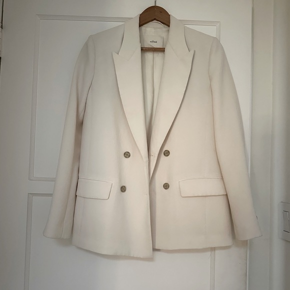NWOT Aritzia Cherrelle Blazer light birch ( ivory) oversized look Wilfred - Picture 5 of 17